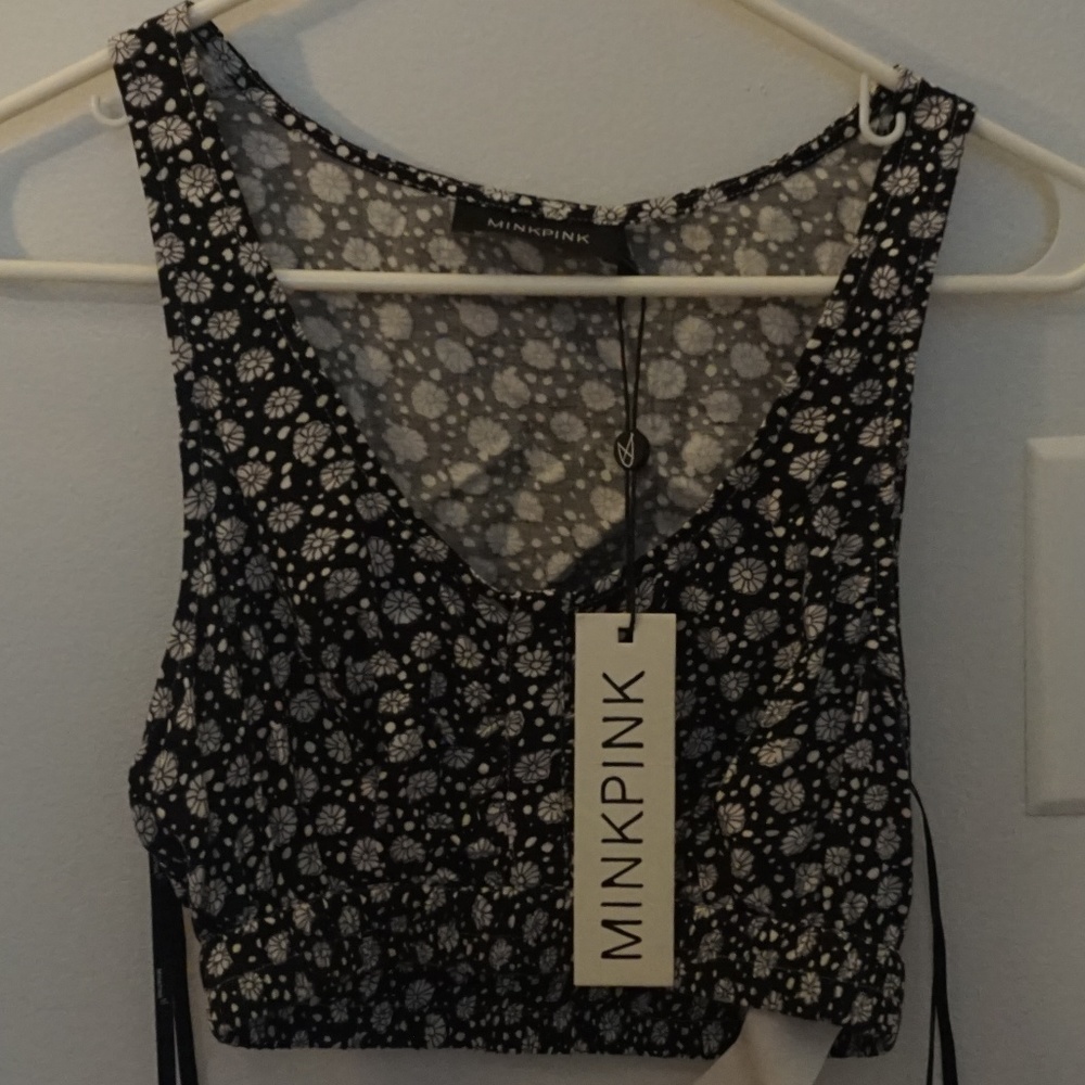 MINKPINK Crop Top with ditty floral pattern